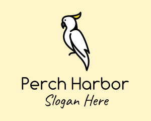 Perched Cockatiel Bird logo