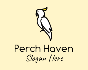 Perched Cockatiel Bird logo design