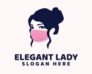 Pink Mask Lady logo design