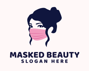 Pink Mask Lady logo design