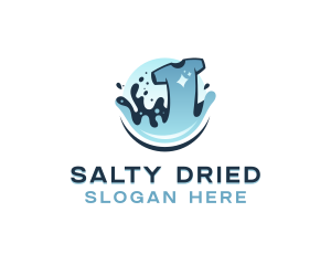 Washing T-shirt Laundromat logo design