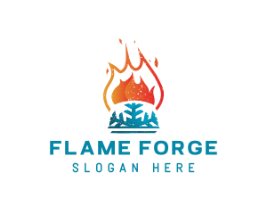 Flame Snowflake Industry logo design