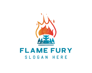 Flame Snowflake Industry logo design