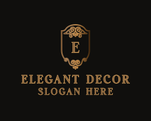 Gold Ornate Crest Letter logo design