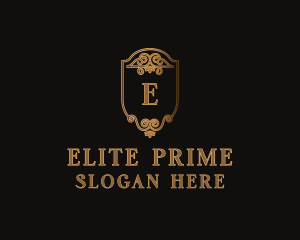 Gold Ornate Crest Letter logo design