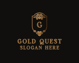 Gold Ornate Crest Letter logo design