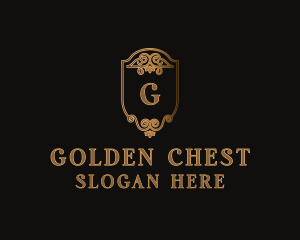 Gold Ornate Crest Letter logo design