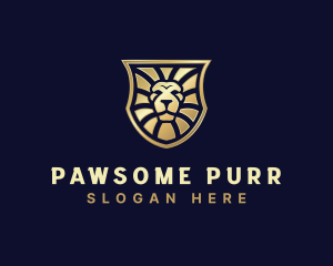 Lion Feline Shield logo design