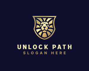 Lion Feline Shield logo design