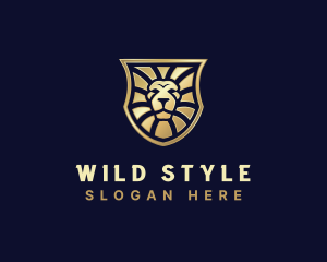 Lion Feline Shield logo design