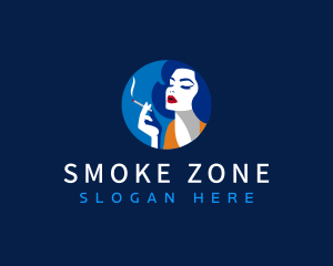 Woman Vape Cigarette logo design