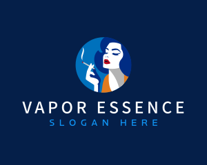 Woman Vape Cigarette logo design