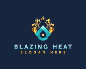 HVAC Cooling Heating logo design