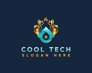 HVAC Cooling Heating logo design