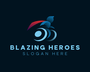 Wheelchair Hero Person logo design