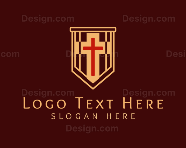 Worship Crucifix Banner Logo