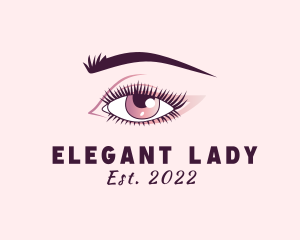 Lady Eyelash Beauty Product logo design