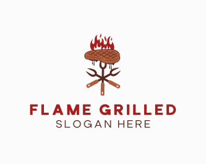 Meat Steak Grill logo design