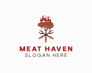 Meat Steak Grill logo design