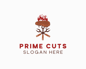 Meat Steak Grill logo design