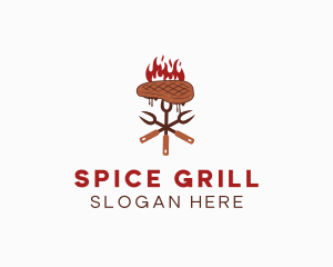 Meat Steak Grill logo design