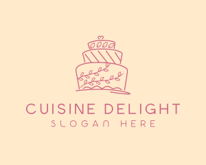 Wedding Floral Cake  logo design