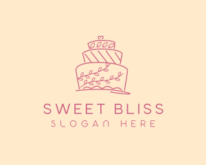 Wedding Floral Cake  logo design