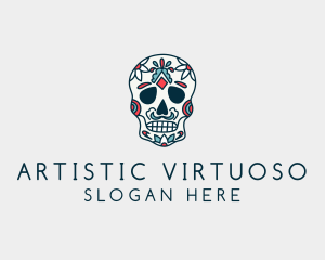 Mexican Calavera Skull Festival  logo design