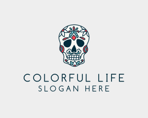 Mexican Calavera Skull Festival  logo design