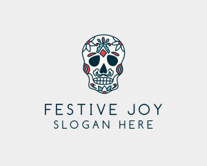 Mexican Calavera Skull Festival  logo design