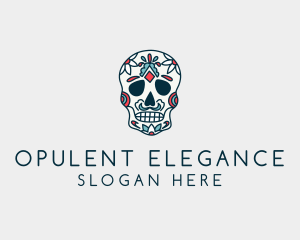 Mexican Calavera Skull Festival  logo design