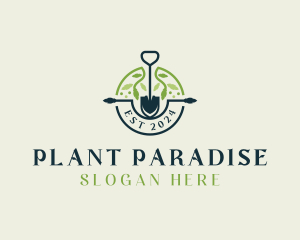 Landscaping Shovel Plant logo design