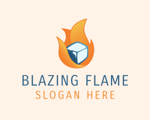 Flaming Ice Cube logo design