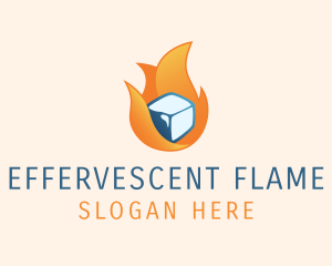 Flaming Ice Cube logo design