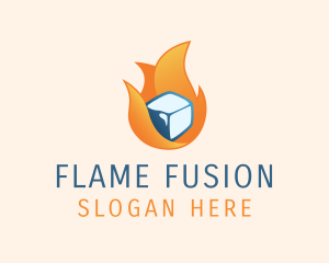 Flaming Ice Cube logo design