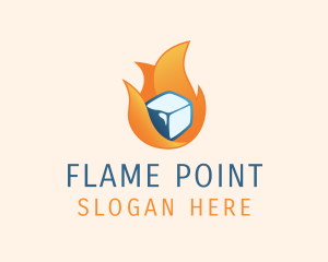 Flaming Ice Cube logo design