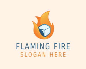 Flaming Ice Cube logo design