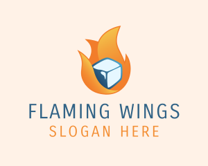 Flaming Ice Cube logo design