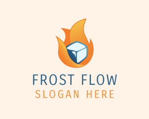 Flaming Ice Cube logo design