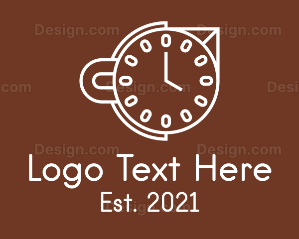 Coffee Cup Clock Logo