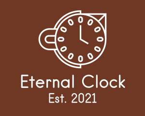 Coffee Cup Clock logo design