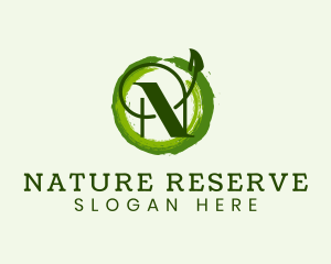 Vegan Leaf Letter N logo design