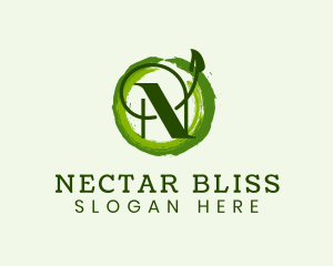 Vegan Leaf Letter N logo design