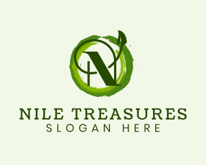 Vegan Leaf Letter N logo design