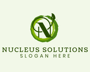 Vegan Leaf Letter N logo design