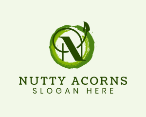 Vegan Leaf Letter N logo design