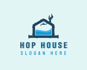 House Faucet Plumbing logo design