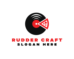 Pizza Music Vinyl logo design