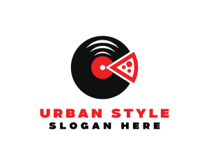 Pizza Music Vinyl logo design