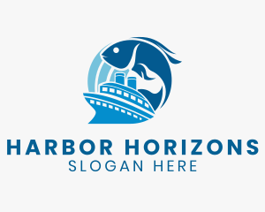 Ocean Fish Sailboat logo design